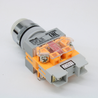 Выключатель кнопочный с фиксацией ABFP d22 мм белая LED 220В ВK-22 25137DEK DEKraft pe846267 фото
