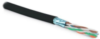 Кабель витая пара экранир. FTP (F/UTP) кат.6 4 пары 23 AWG ОЖ solid для внешн. прокладки LSZH UFTP4-C6-SOLID-OUTDOOR-LSZH-BK-500 (500м) черн. 227934 Hyperline pe659900 фото