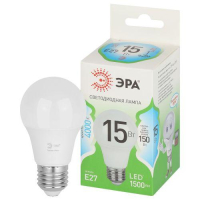 Лампа светодиодная LED 15 Вт 1500Лм 4000К груша нейтральный E27 220-240В LED A60-15W-840-E27 Green Line Б0067128 Эра pe876732 фото