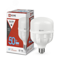Лампа светодиодная высокомощная LED-HP-PRO 50Вт цилиндр 6500К холод. бел. E27 4750лм 230В с адаптером E40 4690612031125 IN HOME pe575677 фото