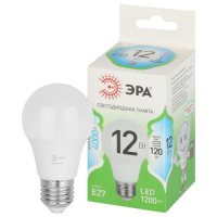 Лампа светодиодная LED 12 Вт 1200Лм 4000К груша нейтральный E27 220-240В LED A60-12W-840-E27 Green Line Б0067107 Эра pe876736 фото
