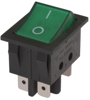 IRS-202-3C3-G/B Переключатель ON-ON с подсветкой 15A 250VAC вогнутая кнопка зелёная Jietong pe1077185 фото