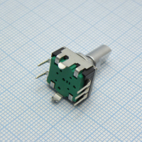 PEC11R-4015F-S0024 Энкодер PEC11, без щелчков, 24 импульса, металлический вал с лыской 15мм, с кнопкой, горизонтальные выводы,крепление на гайку 7мм BOURNS pe141763 фото
