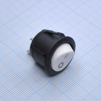 MRS-101-9-W/B Переключатель ON-OFF без подсветки 6A 250VAC 10000 циклов круглая кнопка белая Jietong pe84419 фото