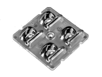 ALST50D4LED5050T12060G Групповая квадратная линза 2x2 на 4 светодиода 5050/3030 эфф=90% 120°x60° T4 Asyммetric for Tunnel ligh, 50x50мм H:8,62мм, PC ASAHI OPTICS pe568775 фото