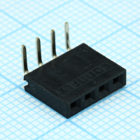 DS1024-1X4R2 Разъем штыревой однорядный, розетка угловая на плату 4 контакта, шаг 2.54мм, длина 8.5мм CONNFLY pe324295 фото