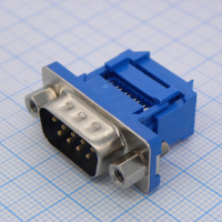 DS1036-09MPU2P1-YT Разъем D-Sub IDC, вилка 9 контактов на плоский кабель с защелкой, синий изолятор, CC Type CONNFLY pe330696 фото