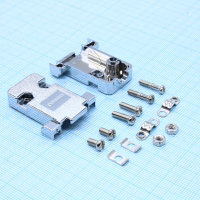 DS1046-09C1S1 Кожух для D-SUB разьема 9 контактов с короткими винтами, пластик, хромированный CONNFLY pe420552 фото