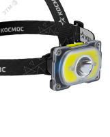 Фонарь аккумуляторный налобный 3Вт XPE LED+5Вт COB LED Li-ion 18650 1200мА.ч корпус ABS-пластик индикатор уровня заряда USB-шнур type C регулируемый эласт. ремешок KOC507Lit Космос pe758217 фото