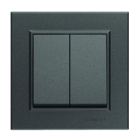 Выключатель 2-кл. СП Karea 10А IP20 дым. металлик 56050003 Makel pe658122 фото