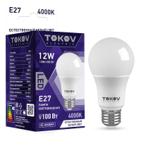 Лампа светодиодная 12Вт А60 4000К Е27 176-264В TKE-A60-E27-12-4K TOKOV ELECTRIC pe575435 фото
