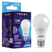 Лампа светодиодная 12Вт А60 6500К Е27 176-264В TKE-A60-E27-12-6.5K TOKOV ELECTRIC pe575436 фото