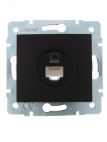 Розетка компьютерная 1-м СП Karina RJ45 механизм черн. бархат 707-4288-139 Lezard pe660942 фото