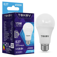 Лампа светодиодная 15Вт А60 6500К Е27 176-264В TKE-A60-E27-15-6.5K TOKOV ELECTRIC pe575439 фото