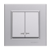 Выключатель 2-кл. СП Karea 10А IP20 сереб. 56065003 Makel pe658129 фото