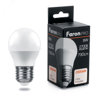 Лампа светодиодная LED 9вт Е27 теплый матовый шар Feron.PRO 38080 Feron pe802001 фото