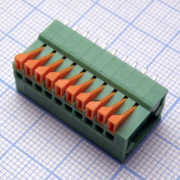 DG141V-2.54-10P-14-00A(H) Нажимной безвинтовой клеммный блок 10 контактов. Зажим типа торцевой контакт. Серия DG141V-2.54 Degson pe102609 фото