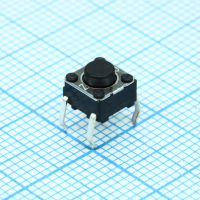 B3F1020 Кнопка тактильная 6х6 h=5мм (3.4мм+толкатель 1.6мм) 0.98N 0,05A 24В OMRON pe435410 фото