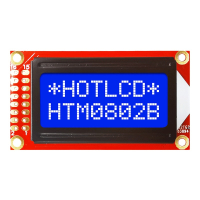HTM0802B-25W-T5P-V03 ЖКИ знакосинтезирующий 8 x 2, STN Синий Негативный/прозрачный светодиодная подсветка белая, питание 5В, размер 58x32 мм, видимая область 38х16 мм, -20...70°C, 6 o`clock, 16 контак pe850898 фото