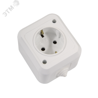 Розетка 1-м ОП 16А IP44 с заземл. п/герм. бел. 18308 Makel pe663763 фото