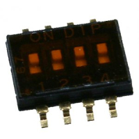 DHN-04-T-V Движковый переключатель 4 группы SMD монтаж 1.27мм 25мА 24В с плёнкой положение ВКЛ DPT pe317395 фото