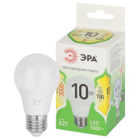 Лампа светодиодная LED 10 Вт 1000Лм 3000К груша теплый E27 220-240В LED A60-10W-830-E27 Green Line Б0067118 Эра pe876756 фото