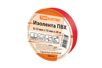 Изолента ПВХ 0,13*15мм Красная 20м SQ0526-0013 TDM ELECTRIC pe692180 фото