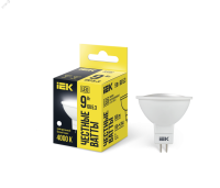 Лампа светодиодная 9Вт MR16 софит 4000К нейтр. бел. GU5.3 230В IEK LLE-MR16-9-230-40-GU5 IEK pe575700 фото