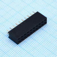 DS1023-2X10S21 Разъем штыревой двухрядный, розетка прямая на плату 20 контактов 2х10, шаг 2.54мм CONNFLY pe317908 фото