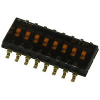 DHN-08-T-V Движковый переключатель 8 групп SMD монтаж 1.27мм 25мА 24В с плёнкой положение ВКЛ DPT pe317397 фото