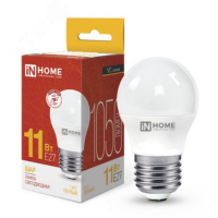 Лампа светодиодная LED-ШАР-VC 11Вт шар 3000К тепл. бел. E27 1050лм 230В 4690612020600 IN HOME pe686806 фото