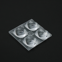 ARX50D4LED5050PX-L Групповая квадратная линза 2x2 на 4 светодиода 5050/3030 эфф=93% пешеходная ассиметр. диаграмма (левая сторона), 50x50мм H:9,76мм, PMMA ASAHI OPTICS pe805079 фото