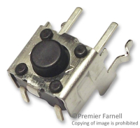 B3F3120 Кнопка тактильная 6х6мм угловая h=1.6mm усилие нажатия 0.98N(100гр) 0.05А 24В монтаж в отверстие OMRON pe435415 фото