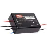 LDH-45B-350W DC/DC LED повышающий, вход 18…32В, выход 21…126В/0.35А, КПД до 93%, вход On/Off/DIMM, 75x53x22.7мм, проводные выводы, -40…70°C, пластик Mean Well pe302809 фото
