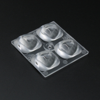 ARX50D4LED5050PX-R Групповая квадратная линза 2x2 на 4 светодиода 5050/3030 эфф=93% пешеходная ассиметр. диаграмма (правая сторона), 50x50мм H:9,76мм, PMMA ASAHI OPTICS pe805082 фото