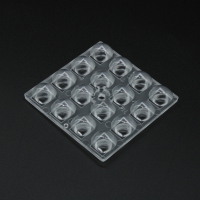 ARX50D16LED3030PX-L Групповая квадратная линза 4x4 на 16 светодиодов 3030 эфф=93% пешеходная ассиметр. диаграмма (левая сторона), 50x50мм H:4,4мм, PMMA ASAHI OPTICS pe805083 фото