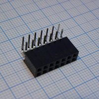 DS1024-2X7R2 Разъем штыревой двухрядный, розетка угловая на плату 14 контактов 2х7, шаг 2.54мм, длина 8.5мм CONNFLY pe355803 фото