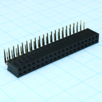 DS1024-2X20R2 Гнездо на плату угловое 2x20 конт., шаг 2.54 мм., длина 8.5мм. CONNFLY pe317915 фото