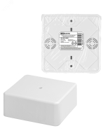 Коробка распаячная КР 100х100х44 ОП белая, IP40, инд. штрихкод SQ1401-0909 TDM ELECTRIC pe690908 фото