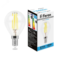 Лампа светодиодная LED 15вт Е14 дневной шар FILAMENT 38251 Feron pe1074655 фото