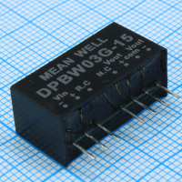 DPBW03G-15 Преобразователь DC/DC, 3Вт, Uвх=18…75В, Выход ±15В/±100мА, изоляция 1500В DC, корпус SIP8 21.8х9.2х11.1мм, -40°С…+85°С Mean Well pe368608 фото