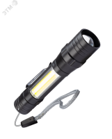 Фонарь аккумуляторный ручной LED 1Вт + COB 5Вт линза зум аккум. Li-ion 18650 1А.ч USB-шнур ABS-пластик KOS113Lit Космос pe582882 фото
