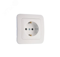 Розетка 1-м СП Lillium 16А IP20 с заземл. бел./бел. 70028 Makel pe681699 фото