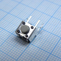 B3F3122 Кнопка тактильная 6х6мм угловая h=1.6mm усилие нажатия 1.47N(150гр) 0.05А 24В монтаж в отверстие OMRON pe355043 фото