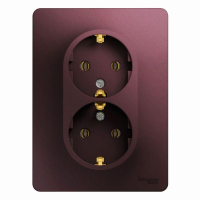 Розетка 2-м СП Glossa 16А IP20 250В с заземл. в сборе баклажан. SE GSL001124 Systeme Electric pe556515 фото