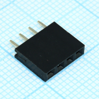 DS1023-1x4S21 Разъем штыревой однорядный, розетка прямая на плату 4 контакта, шаг 2.54мм CONNFLY pe317923 фото