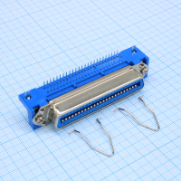 DS1079-F500BS Разъем Centronics, розетка 50 контактов угловая на плату, синий изолятор CONNFLY pe391139 фото