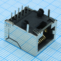 432028916 Соединитель RJ-45 розетка 8 контактов шаг 2.54мм угловой монтаж в отверстие 8 терминалов 1 порт лоток Molex pe549348 фото