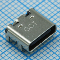 USB4105-GF-A Разъем USB 2.0 тип С SMT 0.95мм монтаж в отверстие GCT pe551396 фото