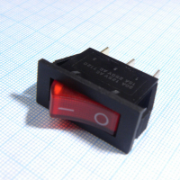 IRS-101-2C3-R/B Переключатель ON-OFF с подсветкой 10A 250VAC 10000 циклов вогнутая кнопка красная Jietong pe124902 фото